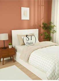 Resim Tek Kişilik Welsoft Puffi Yorgan 155x215 1 Adet Yastık Kılıflı Pamuklu % Yumuşak Bej 