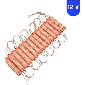 Resim 12 Volt 1.5 Watt 3 Lensli Kırmızı 2835 Smd Led Modül Ip65 10 Adet Modül 