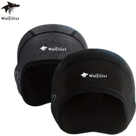 Resim 1 adet Erkekler ve Kadınlar için Kış Termal Şapka, Sıcak Bisiklet Kayak Kaskı Altı Kap, Koşu, Kayak, Bisiklet ve Boş Zamanlar için Uygun Polar Bere 