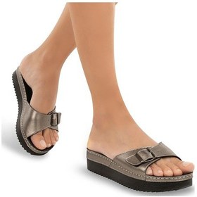 Resim Muya Lisbon Anatomik Taban Kadın Terlik Platin 