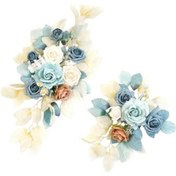 Resim Jokmae Mavi Arka Planlı 2'li Nikah Kemer Çiçekleri 