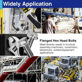 Resim Flanşlı Civata Siyah M6x45 20 Adet Akb 8.8 Dın6921 Galvaniz Kaplama - 