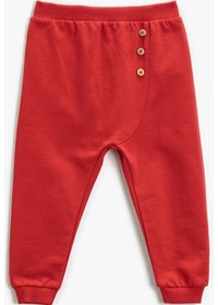 Resim Koton Jogger Eşofman Altı Düğme Detaylı Beli Lastikli Kırmızı 3smb40007tk 3SMB40007TK420 Kırmızı 