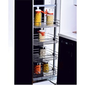 Resim Azra Mutfak Lüks Kiler Sistemi 185-200 Cm Arası 6 Lı Sepet, Genişlik-38 Cm. 