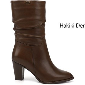 Resim Gönderi(R) Gönderir Kadın Kahve Antik Sivri Burun Körüklü Kalın Topuklu Hakiki Deri Çizme Gkzc13444579 Kahverengi 