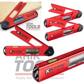 Resim Kapro Dijital T-Bevel – Hassas Açı Ölçer ve Su Terazisi 30 cm 