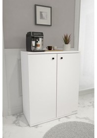 Resim Anna 2 Kapaklı Çok Amaçlı Dolap Dekoratif Kiler Dolabı Erzak Dolabı Beyaz 