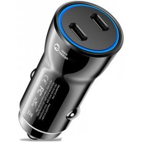 Resim Polham Süper Hızlı Şarj 60w Ultra Hızlı 2x Pd Type C Girişli Araç Şarj Başlığı, 12/24v Tüm Girişlere Uyumlu, Isı Ve Akım Korumalı Şarj Başlığı 