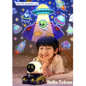 Resim Eğitici Robot Yıldızlı Gökyüzü Projektörlü USB Şarjlı Müzikli Işık 