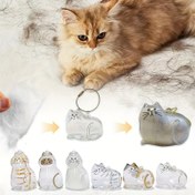 Resim 3'lü Kedi Boyun Aksesuarları, Kedi Tüyü Hafızası Kutusu - Pet Tüyü için Şeffaf Depolama Kapsülü ile Sevimli Kedi Kolye, Kediler ve Köpekler için DIY El Yapımı Anı Hediyesi, Aşk ve Arkadaşlık Hissini İfade Eder, Evde Gösterim veya Pet Sevginleri için Mükemmel 