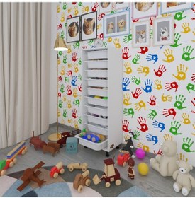 Resim Kenzlife Sepetli Mutfak Dolabı Ruberu Byz 134x45x30 Banyo Oyuncak Çamaşır Beyaz 10 Lu Sepet 