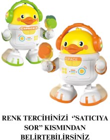 Resim giffy Oyuncak Işıklı Sesli Müzikli Hareketli Dans Eden Kulaklıklı Dansçı Ördek Robot (1 Adet Fiyatıdır) 