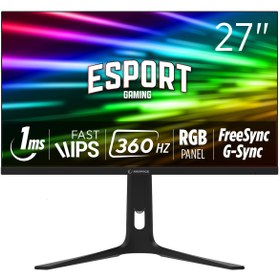 Resim Rampage ELLIPSE EL27R360F 27 360Hz 1ms BOE IPS FHD Freesync/G-Sync RGB Pivot Siyah Flat Oyuncu Monitörü 