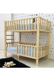 Resim MiniWood Markaawm Montessori Ahşap Ranza Yatak 