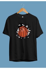 Resim Genel Markalar Oversize Duvar Basketbol Topu Oyun Oyuncu Spor Tasarım Baskılı Unisex T-Shirt 