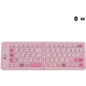 Resim Üç Bluetooth Kablosuz Katlanır Klavye 67 Tuşlar Windows/İos Uyumlu/android İçin Pink English Layout 