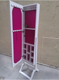 Resim Ankara Mobilya Ayna 12968 Takı Dolap Boy Ayna Ahşap Kayın MDF Parlak Beyaz Lake Klasik El yapım 