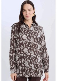 Resim DeFacto Loose Fit Desenli Uzun Kollu Gömlek Tunik T0609AZ25SPBN539 