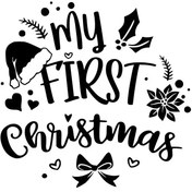 Resim Genel Markalar My First Christmas Sticker Oto Motor Laptop Duvar Folyo Sticker 10x10 cm 