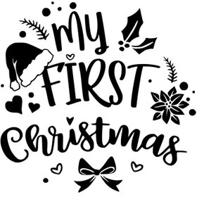 Resim Genel Markalar My First Christmas Sticker Oto Motor Laptop Duvar Folyo Sticker 10x10 cm 