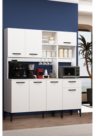 Resim Riva Kahve Köşesi Fırın Bölmeli Askılı Airfry Kiler Dolabı Rb1 Çok Amaçlı Beyaz Beyaz 