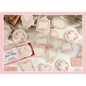 Resim 30-Lu Paket Vintage Pembe Kabartmalı Kraft Kağıt Not Kartları, Çiçek ve Şerit Tasarımları, Günlük Tutma ve El Sanatları için İdeal, Kağıt Ürünleri Koleksiyonu 
