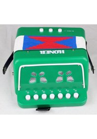 Resim H.oner 3 Bas Mini Boy 7 Notalı Çocuk Akordeonu Yeşil 