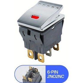 Resim Xuweiwei Red 6 Pin 15a Yüksek Akım Kare Joystick Anahtar Led Işıklı Açma Kapama 