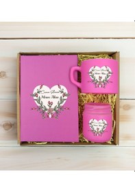 Resim Bk Gift Kişiye Özel İsimli Dtf Anne Temalı Pembe Defter & Kahve Fincanı & Mum Hediye Seti-5, Anneye Hediye, Anneler Günü Hediyesi Kobitmeyencom30805 B 