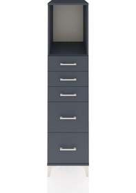 Resim Kronos Dolap Tek Raflı 5 Çekmeceli 44x59x182 Antrasit-antrasit Antrasit 