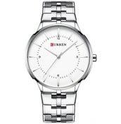 Resim Neevoyu Curren 8321 Erkek Kol Saati - Klasik Kadran, Japon Kvartz Hareket, Çelik Kordon, Kronograf Ve Tarih Fonksiyonu, 3atm Su Geçirmez, Gümüş Kasa Beyaz Kadran Çok Renkli 