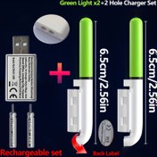 Resim 5 Parça Set 2 Kamış Ucu + 2 Şarj Edilebilir CR425 Piller + Balıkçılık Kamışı Işığı için 1 Çift Portlu USB Şarj Cihazı (Piller Dahil, Kontrol Etmek İçin Vidalı) 