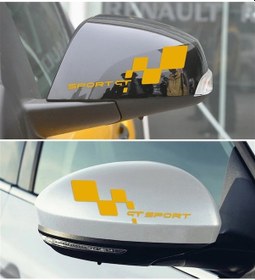 Resim Gt Sport Yazılı Desenli Ayna Sticker Etiket Modeli 