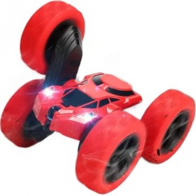 Resim Xinh Rc Araba 2.4 Ghz 4ch 1:16 Dublör Sürüklenme Deformasyonu Araba Kaya Paletli Radyo Kontrolü Araba 360 Derece Flip Rc Araç Oyuncakları ile LED Işık | Rc Arabalar (Kırmızı) 