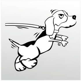 Resim Folyo Sticker Kızgın Köpek 40cm Uzunluk Siyah 