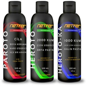 Resim Netfer 3'lü Orta Kalın Pasta Cila Set - 3x100 mL 