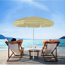 Resim Exent 200 Cm Plaj Şemsiyesi, Bahçe Şemsiyesi, Balkon Şemsiyesi, Eğilebilen Şemsiye Çok Renkli 