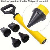 Resim 1 Adet NewShark Manuel Harç Döşeme Püskürtme Tabancası - 4 Değiştirilebilir Nozullu, Dayanıklı Sarı ve Siyah Plastik Yapı Aleti - Çimento, Kireç, Sızdırmazlık Malzemeleri İçin - Ergonomik Saplı, Elektriksiz Kullanım 