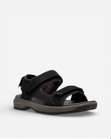 Resim Clarks Guideview Trek Black Leather Erkek Siyah Sandalet 26187591 