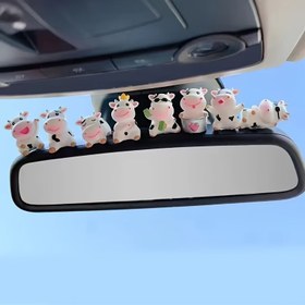 Resim 8 Adorable Cow Figurines Seti, Arabanızın İç ve Konsolunu Dekorasyon Yapmak İçin. 