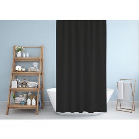 Resim Zethome Jackline Banyo Duş Perdesi 0010 Siyah Tek Kanat 240x200 Siyah 