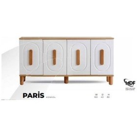 Resim Paris Mdf Konsol Beyaz - Ceviz 
