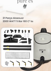 Resim pure es P501 Yüksek Basınçlı Buharlı Temizleyici Gri 