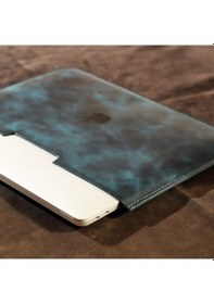 Resim Kişiye Isme Özel Adonis Apple Uyumlu MacBook Air Hakiki Deri Kılıf Mavi 