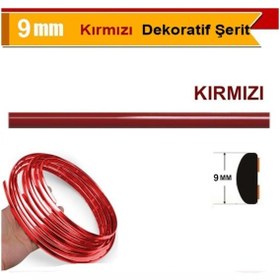 Resim Trend Garaj Kırmızı Yapışkanlı Nikelaj Tampon Panjur Şeridi 9 Mm 3 Metre 