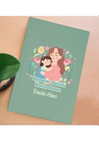 Resim Bk Gift Kişiye Özel İsimli Dtf Anneler Günü Tasarımlı Yeşil Sert Kapaklı Defter-4, Anneye Hediye Kobitmeyencom30666 Bk Gift 