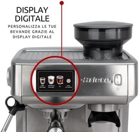 Resim Ariete Profesyonel Dijital Espresso Makinesi 1312/10 - Espresso Coffee Machine, 1600 Watt, 15 Bar Basınç, Paslanmaz Çelik Gövde, Entegre Kahve Değirmeni, TFT Dijital Ekran, Maxi Cappuccino Cihazı 