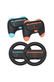 Resim cosmostech Switch 2 Joy-Con-Wheel Direksiyon & Seti - 4 In 1 Oyun Aksesuar Paketi 