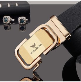 Resim Williampolo Elit Hakiki Deri Metal Gold Tokalı Erkek Kemer Siyah 