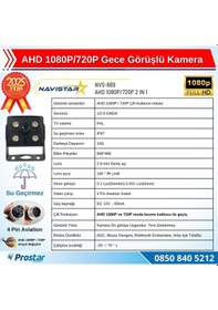 Resim Ahd 1080p/720p Orta Boy Gece Görüşlü 4 Pin Soketli Kamyon Tır Otobüs Kamerası 